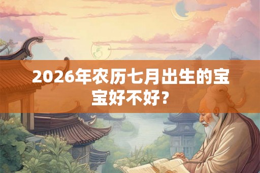 2026年农历七月出生的宝宝好不好？