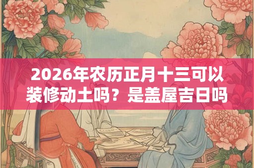 2026年农历正月十三可以装修动土吗？是盖屋吉日吗
