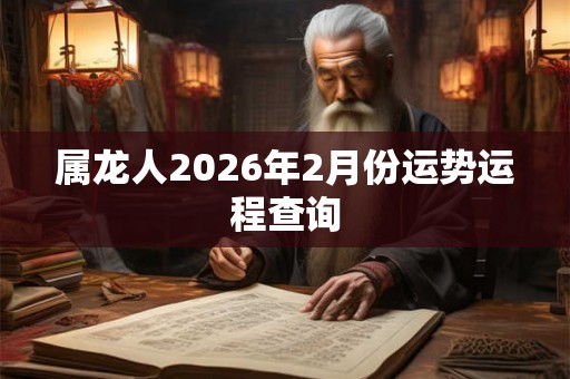 属龙人2026年2月份运势运程查询