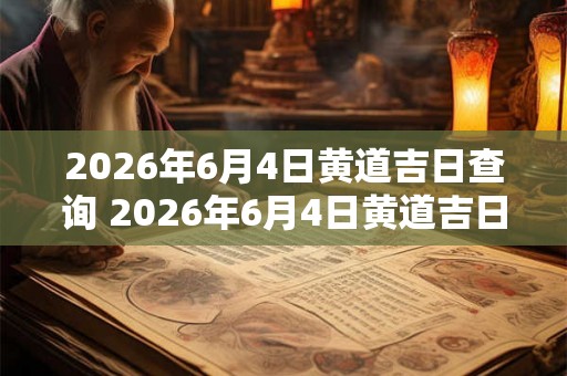 2026年6月4日黄道吉日查询 2026年6月4日黄道吉日是什么