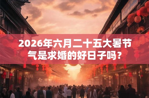 2026年六月二十五大暑节气是求婚的好日子吗？