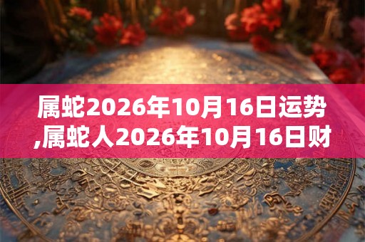 属蛇2026年10月16日运势,属蛇人2026年10月16日财运,生肖蛇2026年10月16日运势