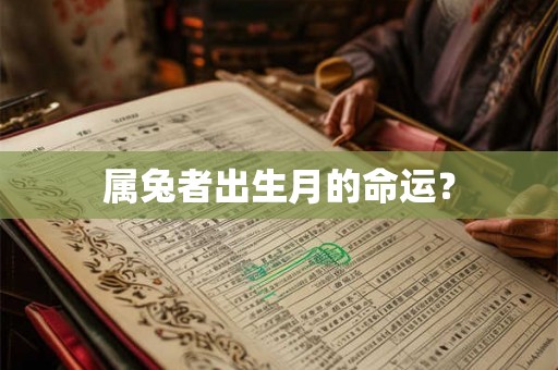 属兔者出生月的命运？