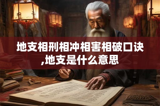 地支相刑相冲相害相破口诀,地支是什么意思