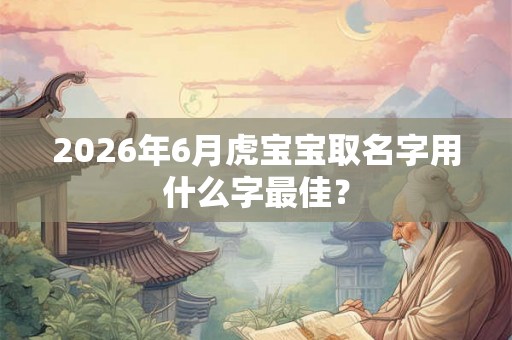 2026年6月虎宝宝取名字用什么字最佳？