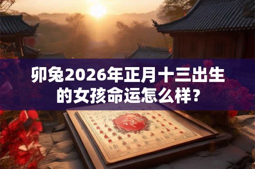 卯兔2026年正月十三出生的女孩命运怎么样？