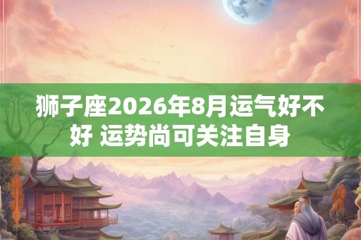 狮子座2026年8月运气好不好 运势尚可关注自身