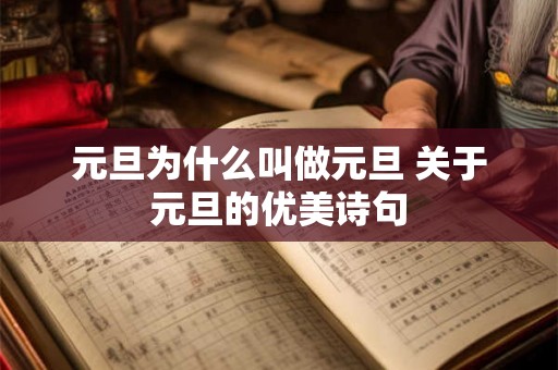 元旦为什么叫做元旦 关于元旦的优美诗句