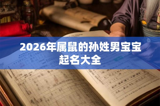 2026年属鼠的孙姓男宝宝起名大全