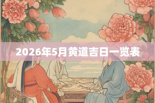2026年5月黄道吉日一览表