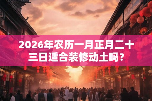 2026年农历一月正月二十三日适合装修动土吗？