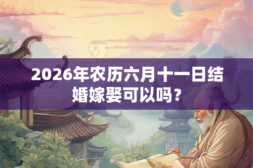 2026年农历六月十一日结婚嫁娶可以吗？