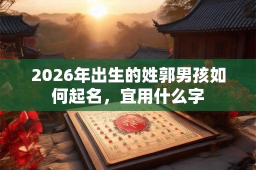 2026年出生的姓郭男孩如何起名，宜用什么字