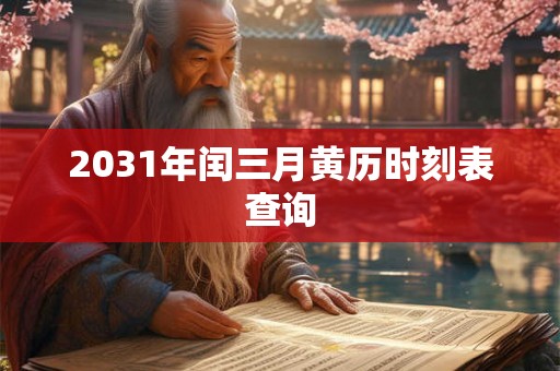 2031年闰三月黄历时刻表查询