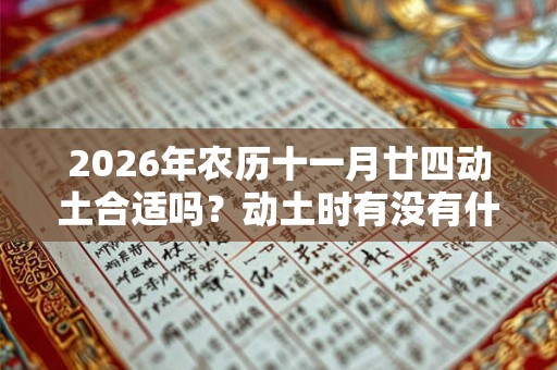 2026年农历十一月廿四动土合适吗？动土时有没有什么仪式？