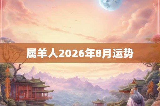属羊人2026年8月运势