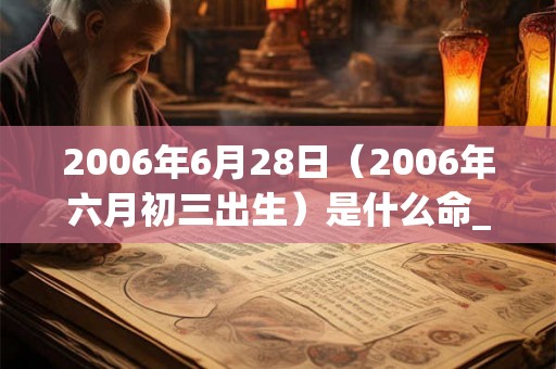 2006年6月28日（2006年六月初三出生）是什么命_命运如何