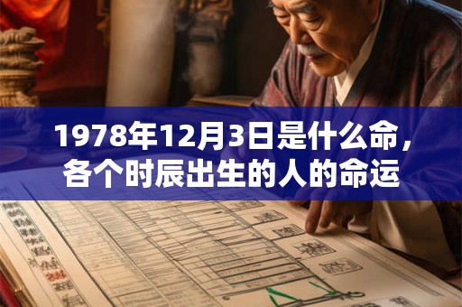 1978年12月3日是什么命，各个时辰出生的人的命运