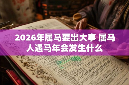 2026年属马要出大事 属马人遇马年会发生什么