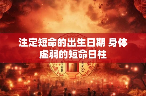 注定短命的出生日期 身体虚弱的短命日柱