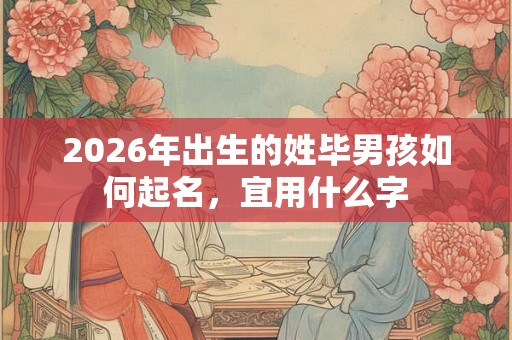 2026年出生的姓毕男孩如何起名，宜用什么字