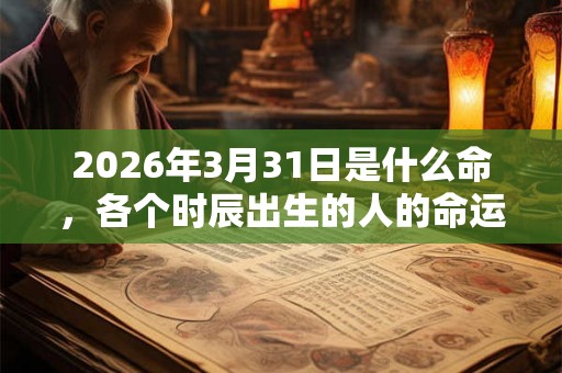 2026年3月31日是什么命，各个时辰出生的人的命运