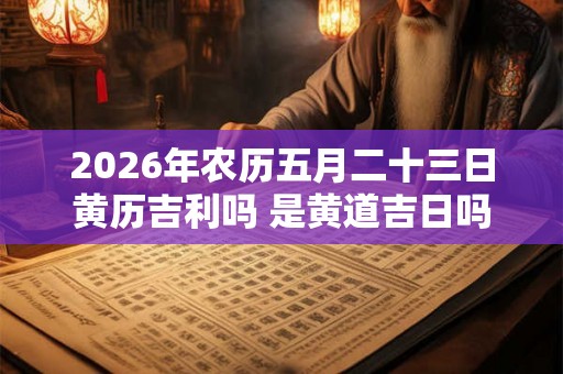 2026年农历五月二十三日黄历吉利吗 是黄道吉日吗