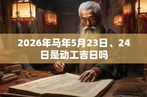 2026年马年5月23日、24日是动工吉日吗