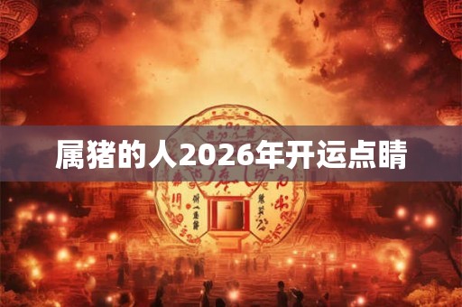 属猪的人2026年开运点睛