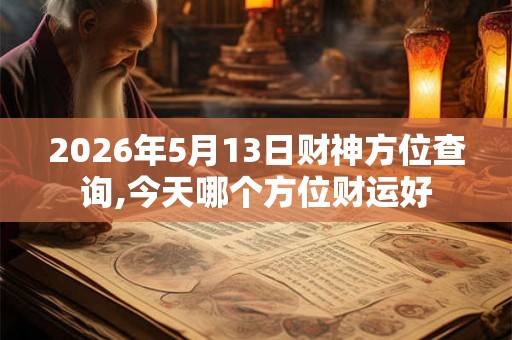 2026年5月13日财神方位查询,今天哪个方位财运好