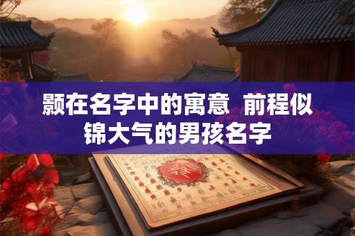 颢在名字中的寓意  前程似锦大气的男孩名字