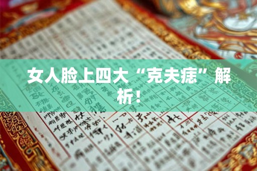女人脸上四大“克夫痣”解析！