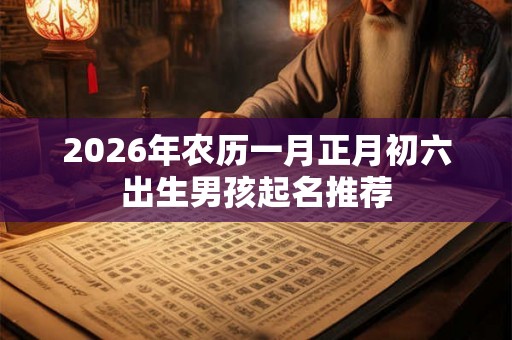 2026年农历一月正月初六出生男孩起名推荐