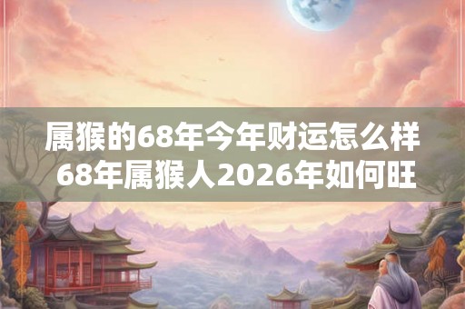 属猴的68年今年财运怎么样 68年属猴人2026年如何旺财
