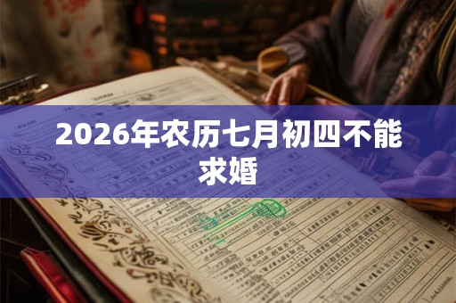 2026年农历七月初四不能求婚