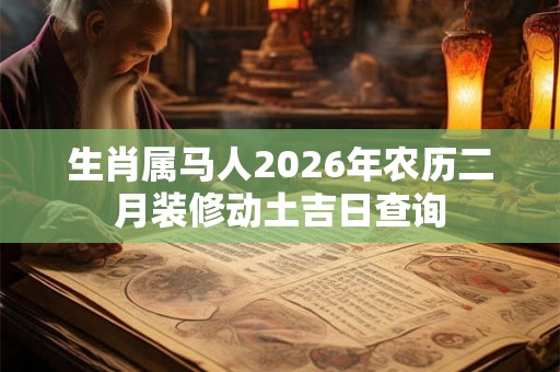 生肖属马人2026年农历二月装修动土吉日查询