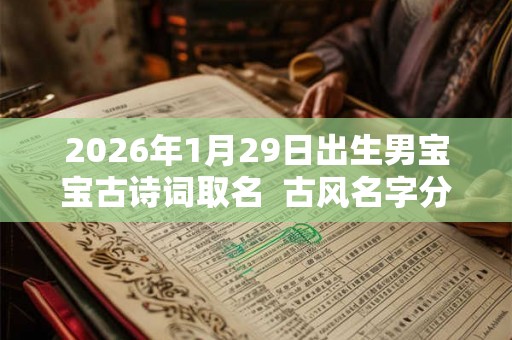 2026年1月29日出生男宝宝古诗词取名  古风名字分享