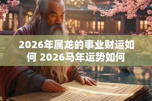 2026年属龙的事业财运如何 2026马年运势如何