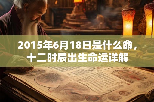 2015年6月18日是什么命，十二时辰出生命运详解