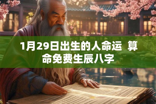 1月29日出生的人命运  算命免费生辰八字
