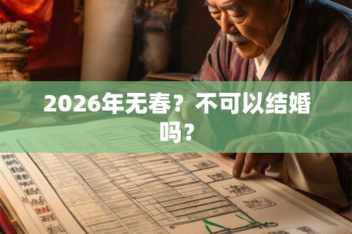 2026年无春？不可以结婚吗？