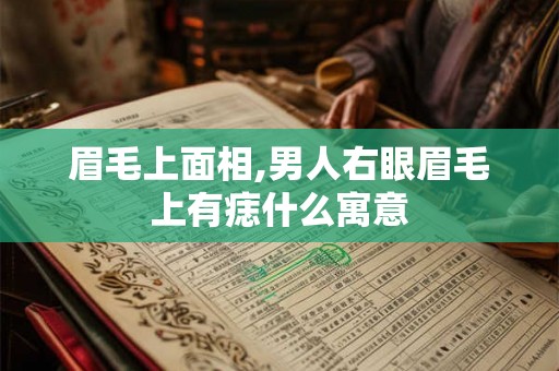 眉毛上面相,男人右眼眉毛上有痣什么寓意