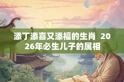 添丁添喜又添福的生肖 2026年必生儿子的属相 添丁添喜又添福的生肖 2026年必生儿子的属相