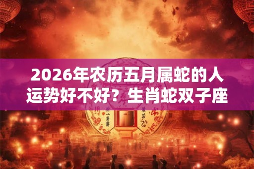 2026年农历五月属蛇的人运势好不好?生肖蛇双子座的性格特点 2026年农历五月属蛇的人运势好不好?生肖蛇双子座的性格特点