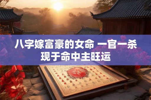 八字嫁富豪的女命 一官一杀现于命中主旺运