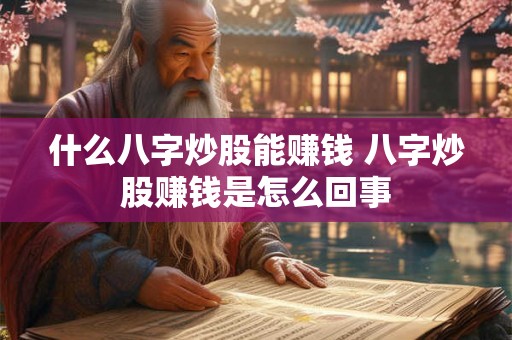 什么八字炒股能赚钱 八字炒股赚钱是怎么回事 什么八字炒股能赚钱 八字炒股赚钱是怎么回事