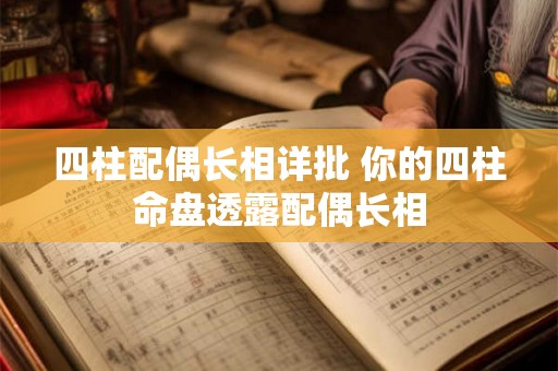 四柱配偶长相详批 你的四柱命盘透露配偶长相