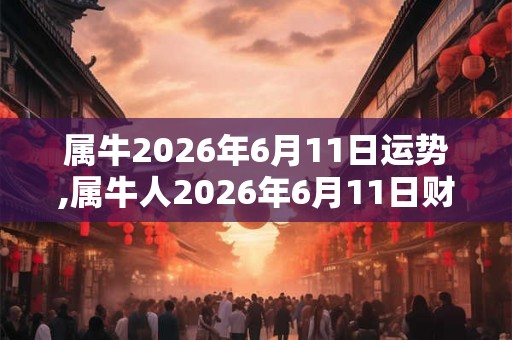 属牛2026年6月11日运势,属牛人2026年6月11日财运,生肖牛2026年6月11日运势