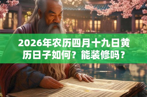 2026年农历四月十九日黄历日子如何?能装修吗? 2026年农历四月十九日黄历日子如何?能装修吗?
