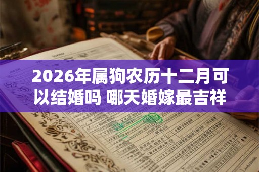 2026年属狗农历十二月可以结婚吗 哪天婚嫁最吉祥